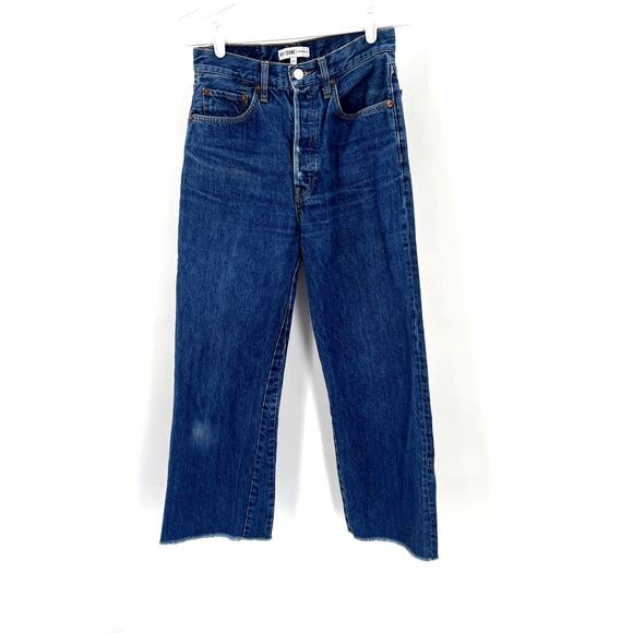 Re/Done Original Wide Leg Crop Jeans - Picture 2 of 7
